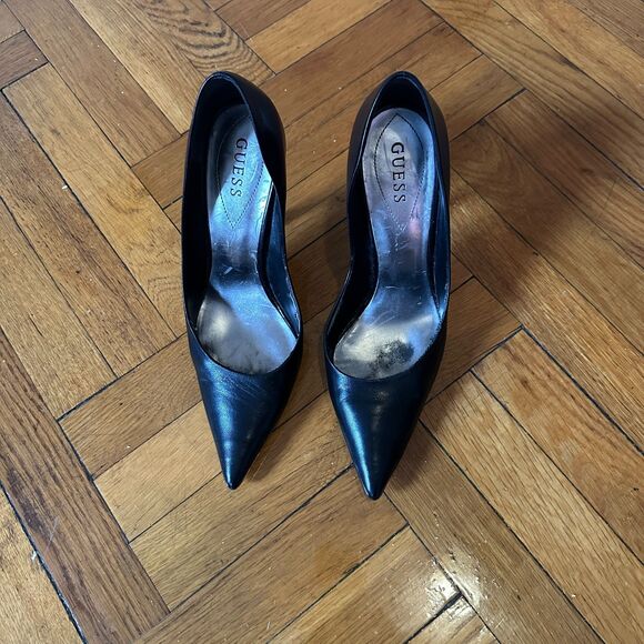 Guess Carrie Black Pump Leather Upper size 11 Well Worn - Picture 9 of 10